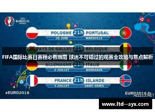 FIFA国际比赛日赛程必看指南 球迷不可错过的观赛全攻略与焦点解析